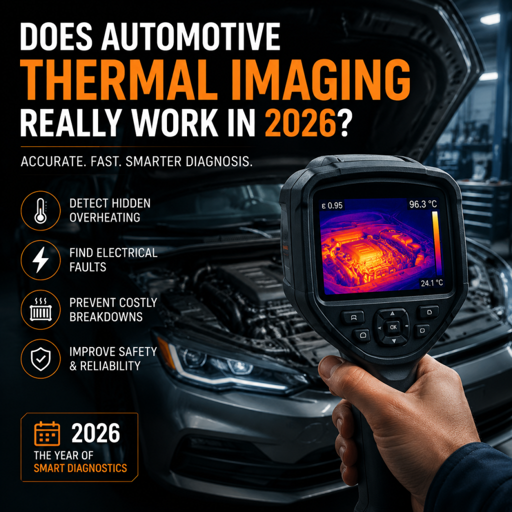 automotive thermal imaging - Thermal camera view of a car engine for smart vehicle diagnostics in 2026