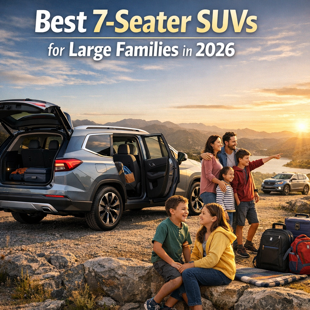 7-seater SUV with spacious rear seats and family-friendly features for large families
