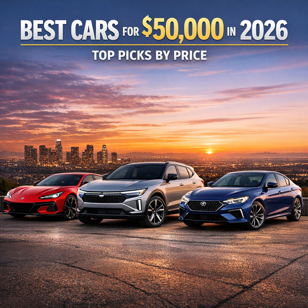 Best cars under $50,000 for 2026, showing top picks by price.