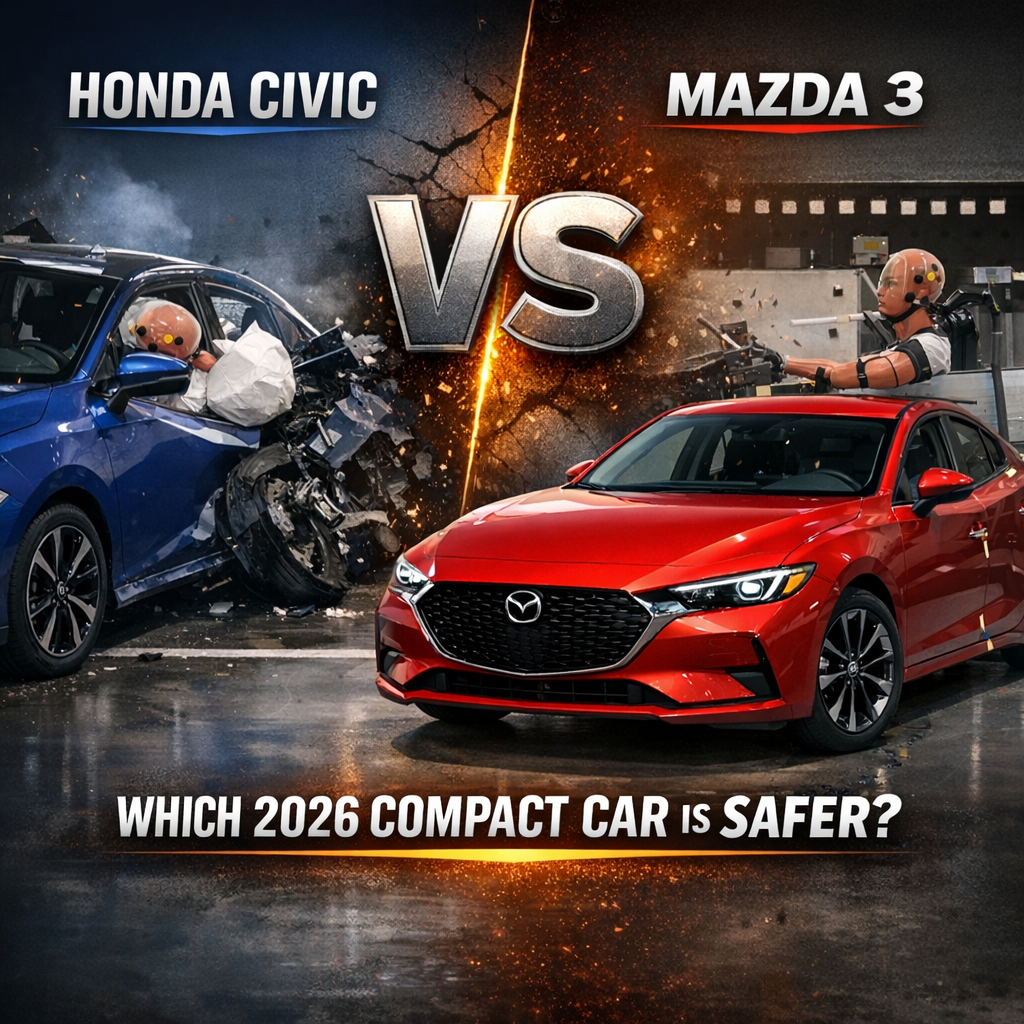 2026 Honda Civic and Mazda 3 crash test safety comparison chart