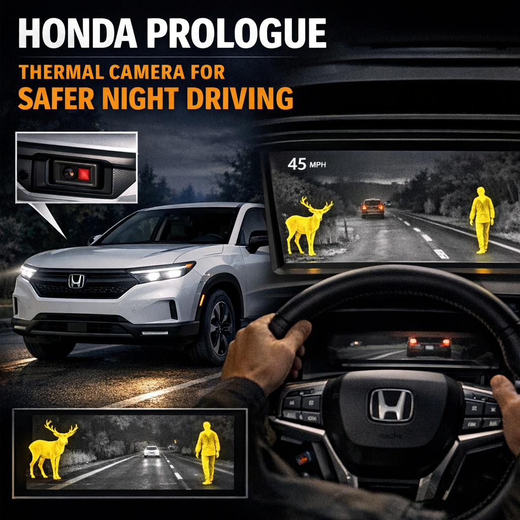 Honda Prologue electric SUV with thermal camera highlighted for safer night driving