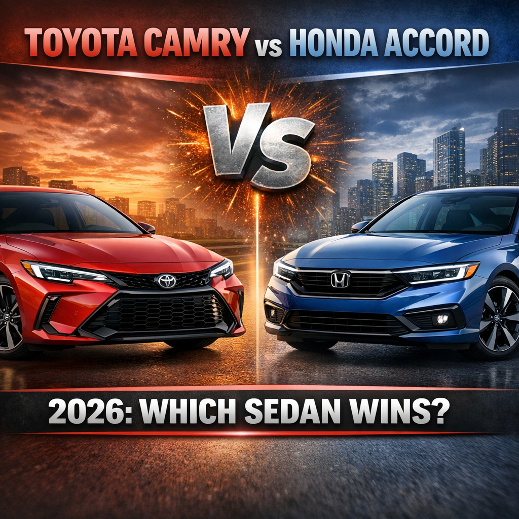 2026 Toyota Camry and Honda Accord side by side for sedan comparison