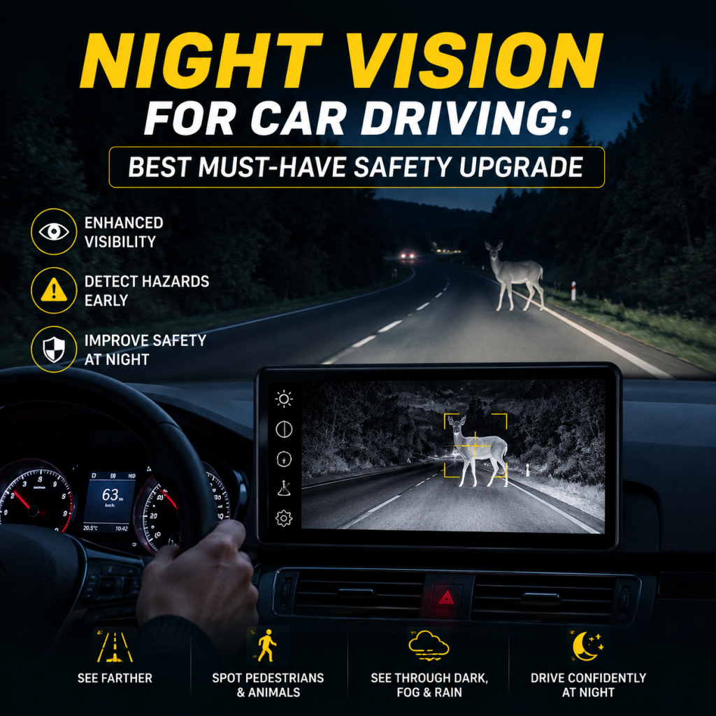 Night Vision for car driving illustration