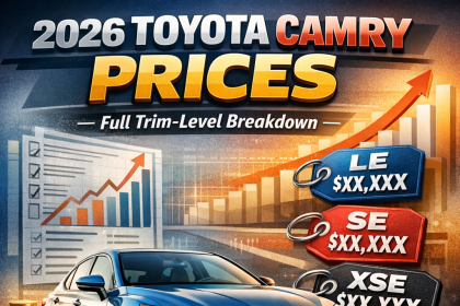 2026 Toyota Camry price breakdown for LE, SE, and XSE trims