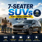 Illustration of a spacious 7-seater SUV for large families with safety and family-ready features