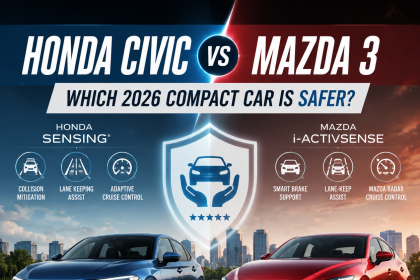 2026 Honda Civic and Mazda 3 safety features comparison with advanced driver assistance systems