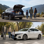 SUV and sedan parked side by side for a family car comparison
